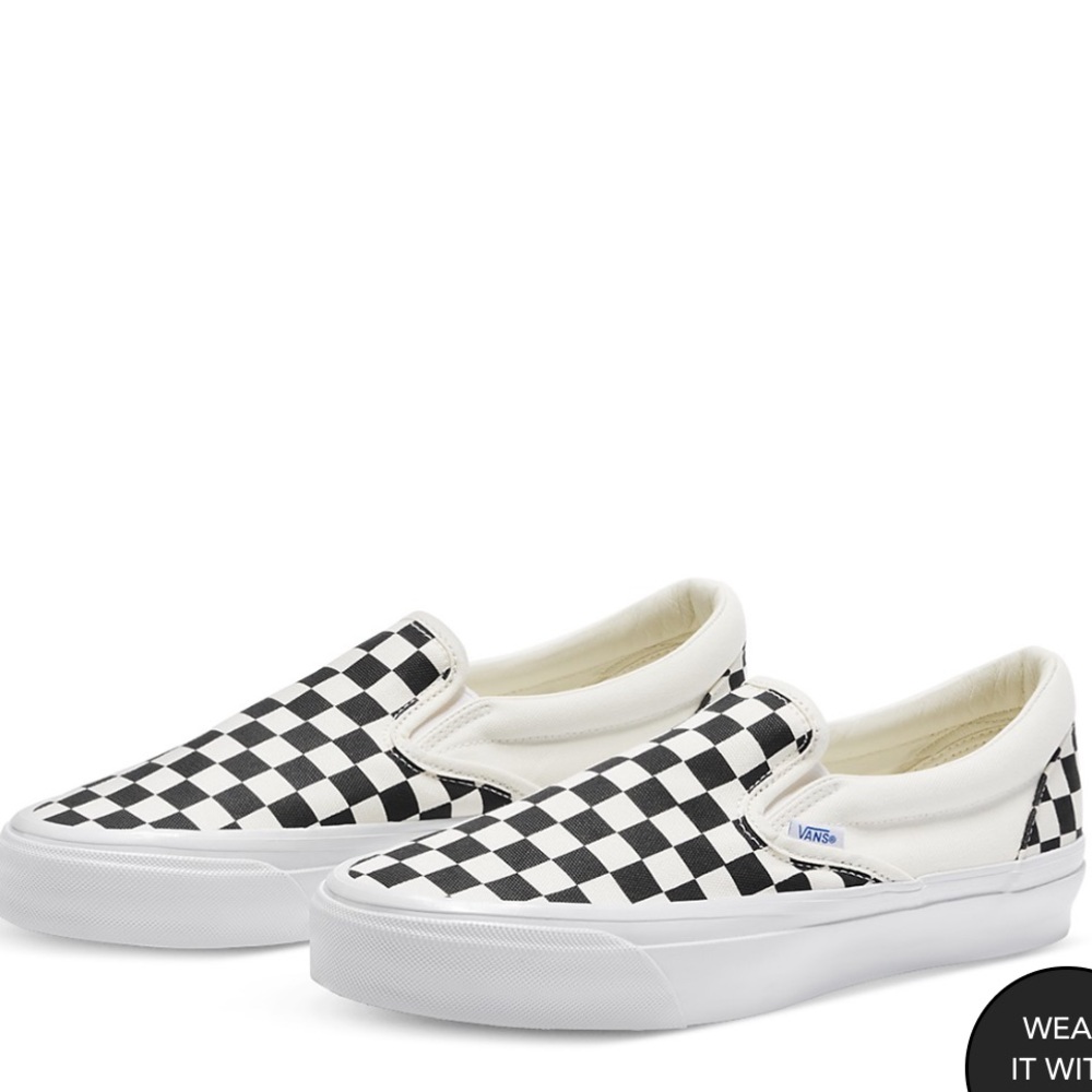 Vans Slip-On Reissue 98 in Black and Off-White Checkerboard